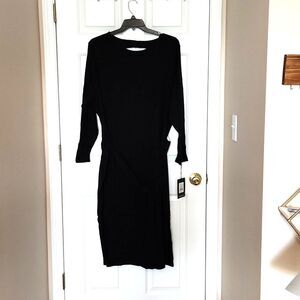 NWT Who What Wear 4X Anthracite Longsleeve Sweater Dress Fall Black Gothcore